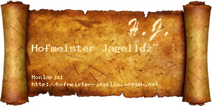Hofmeister Jagelló névjegykártya